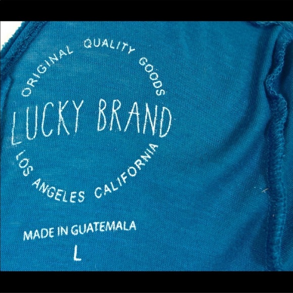 Lucky Brand Intricate Persian Rug yoga teal top - Picture 7 of 8